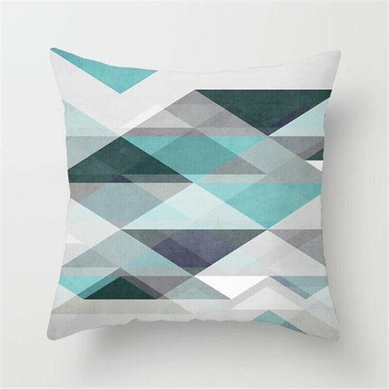 Imagem de Capa de almofada Wokex Geometric Teal Blue & Grey 45x45cm Polye