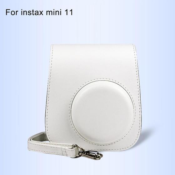 Imagem de Capa de câmera instantânea para bolsa de couro Instax Mini 11 Capa protetora de cor sólida