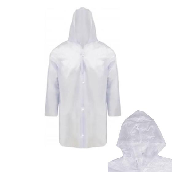 Imagem de Capa De Chuva Adolescente Adulto Unissex Impermeável Confortável Com Capuz Transparente