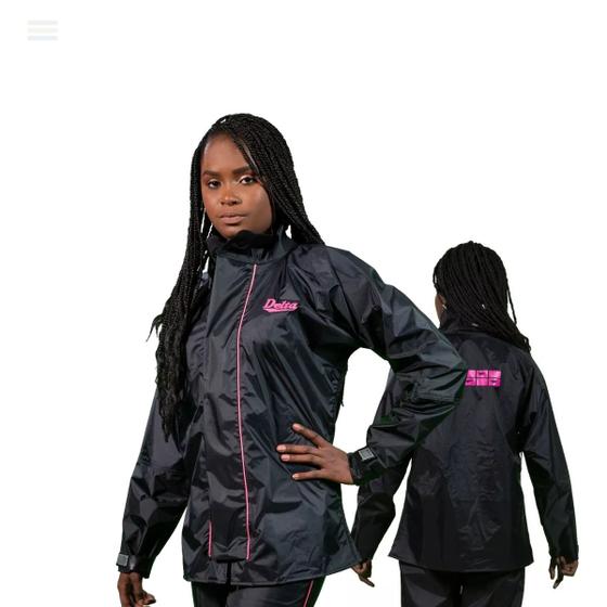 Imagem de Capa de chuva conjunto chuva delta nylon fem preto motogirl