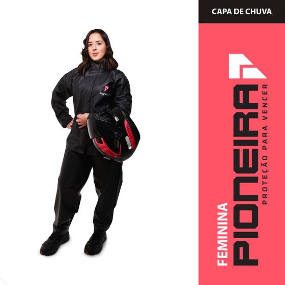 Imagem de Capa de Chuva Conjunto com Jaqueta e Calça PVC 0,28mm Combate Pioneira P M G GG XG Para Motoqueiro