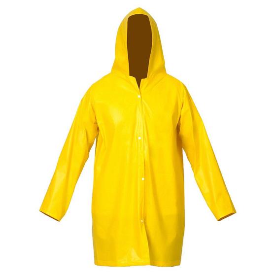Imagem de Capa de Chuva em PVC Forrada Amarela Com Capuz Tam. EXG Vinilseg
