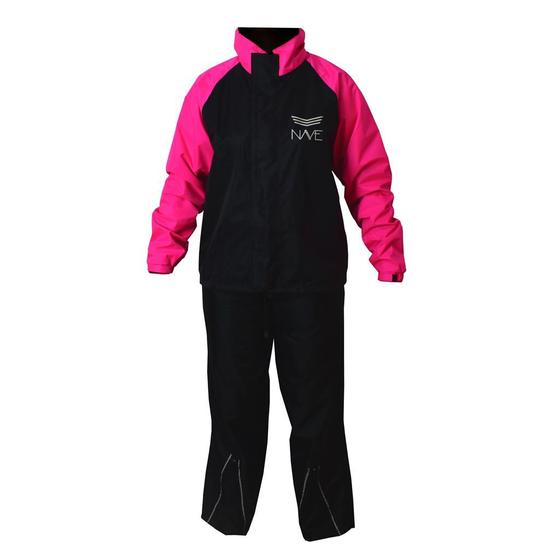 Imagem de Capa de Chuva Feminina Nave Rosa Moto Nylon Conjunto