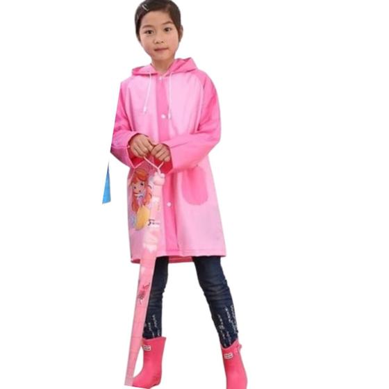 Imagem de Capa De Chuva Infantil Reforçada Com Capuz Impermeável Menino ou Menina