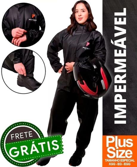 Imagem de Capa De Chuva Moto Impermeavel Pioneira Plus Size Grande