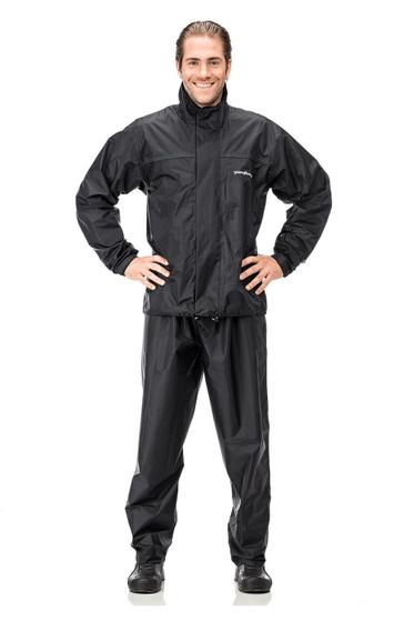 Imagem de Capa De Chuva Motoqueiro Nylon Pantaneiro Gola - Preto - G