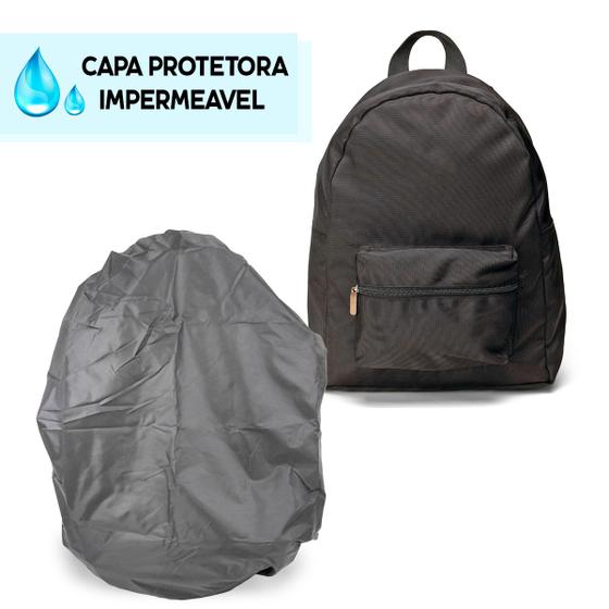 Imagem de Capa De Chuva Para Mochila Impermeavel Motoboy Viagem Mala Elastico Cor:Preto