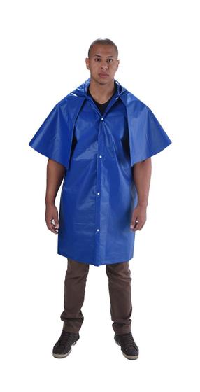 Imagem de Capa de Chuva Policap PVC Forrado Azul