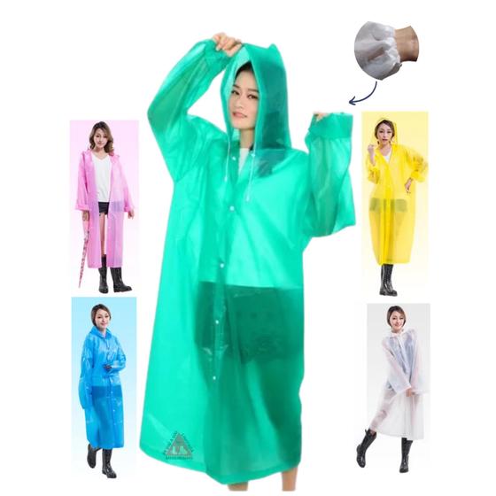 Imagem de Capa De Chuva Reutilizável Resistente Unissex Com Capuz