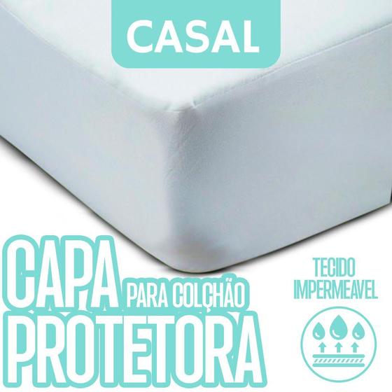 Imagem de Capa De Colchão Cama Casal 1,38x1,88x0,30 m Impermeável