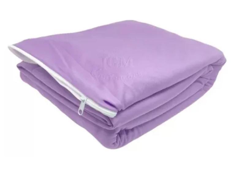 Imagem de Capa De Colchão Casal Padrão Com Zíper + 02 Fronhas Kit Para Cama Malha Gel Grossa Spandex