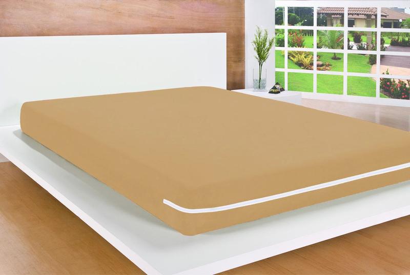 Imagem de Capa de Colchão Solteiro Malha Gel com zíper Protetor Cama Solteiro AVELÃ