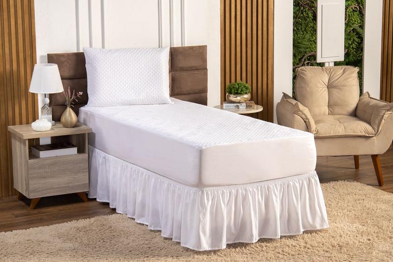 Imagem de Capa De Colchão Solteiro Protetor Impermeável Cama Box Não Vaza em Tecido Matelado OFERTA ENVIO IMEDIATO