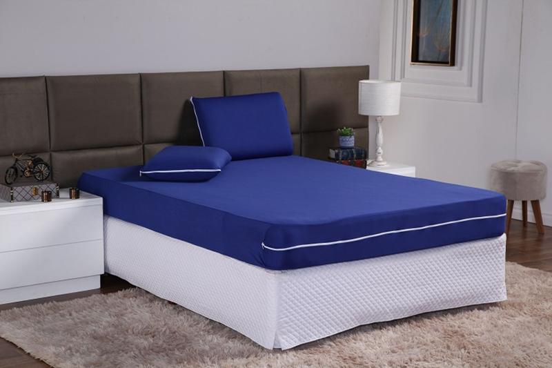 Imagem de Capa De Colchão Viúva Solteirão Malha Gel Com Zíper Resistente Cama Protegida