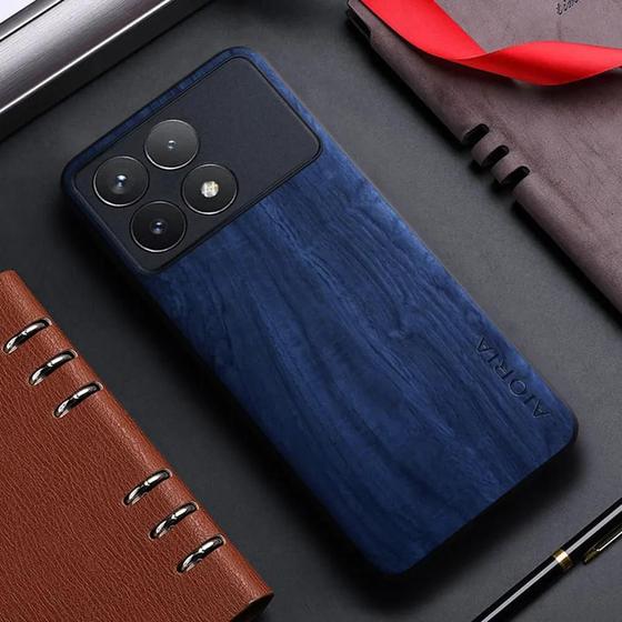 Imagem de Capa De Couro Com Padrão De Bambu Para Xiaomi Poco F6 pro X6 F5 M5S Capa Para Celular