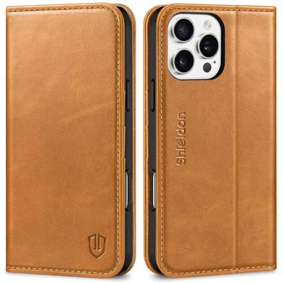 Imagem de Capa de Couro Genuíno SHIELDON para iPhone 16 Pro Max 5G (6.9")
