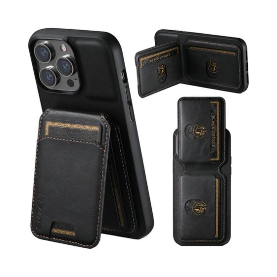 Imagem de Capa de Couro para iPhone com Suporte e Porta-Cartões Magnético - iPhone X, Xs, Xr, 11, 12, 13, 14