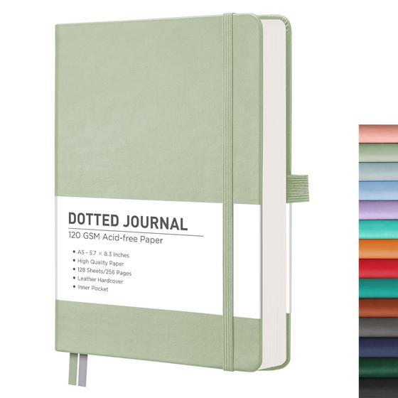 Imagem de Capa de Couro para Notebook RETTACY A5 - 256 Páginas Pontilhadas (120g)