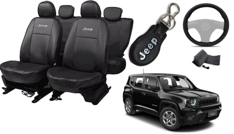 Imagem de Capa de Couro Personalizada para Jeep Renegade 2020-2024 + Chaveiro