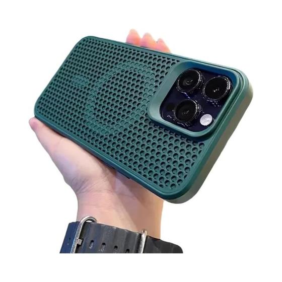 Imagem de Capa de Dissipação de Calor MagSafe para iPhone 16 - Respirável e com Carregamento Sem Fio