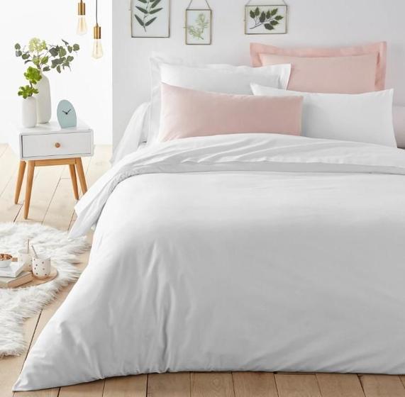 Imagem de Capa De Edredom Duvet Algodão Casal Com Zíper Cor Branco