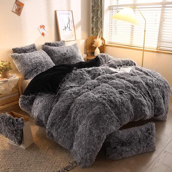 Imagem de Capa de edredon XeGE Plush Shaggy Luxury Ultra Soft Crystal Velvet