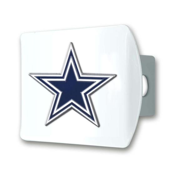 Imagem de Capa de Engate FANMATS NFL Dallas Cowboys - Branca com Logotipo Cromado