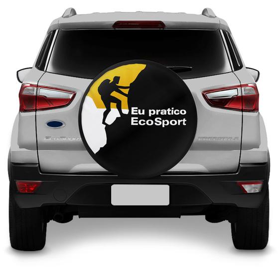 Imagem de Capa De Estepe Ecosport 03 A 2018 Eu Pratico Ecosport Preto Branco E Amarelo Com Cadeado