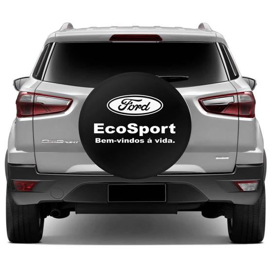 Imagem de Capa De Estepe Ecosport 2003 A 2018 Ford Bem Vindo A Vida Preto E Branco Com Cadeado