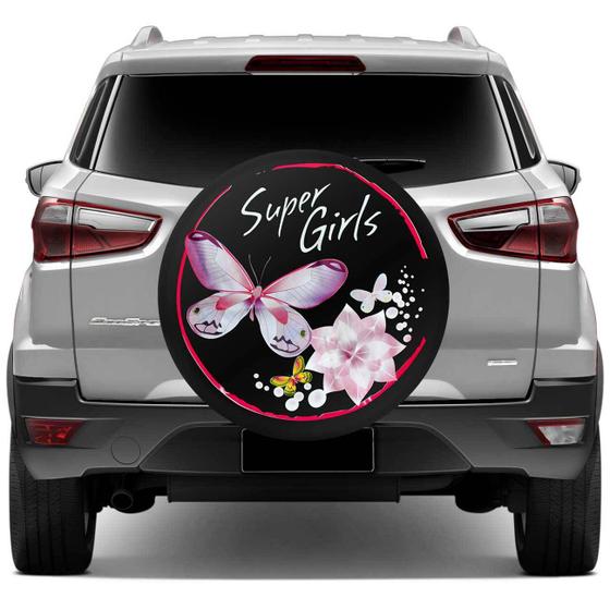 Capa De Estepe Ecosport 2003 A 2018 Super Girls Preto E Rosa Com Elástico Menor preço em Capa De Estepe Ecosport 2003 A 2018 Super Girls Preto E Rosa Com Elástico