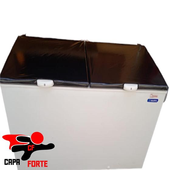 Capa de Freezer Horizontal 2 Tampas Metal Frio 419 Litros Menor preço em Capa de Freezer Horizontal 2 Tampas Metal Frio 419 Litros