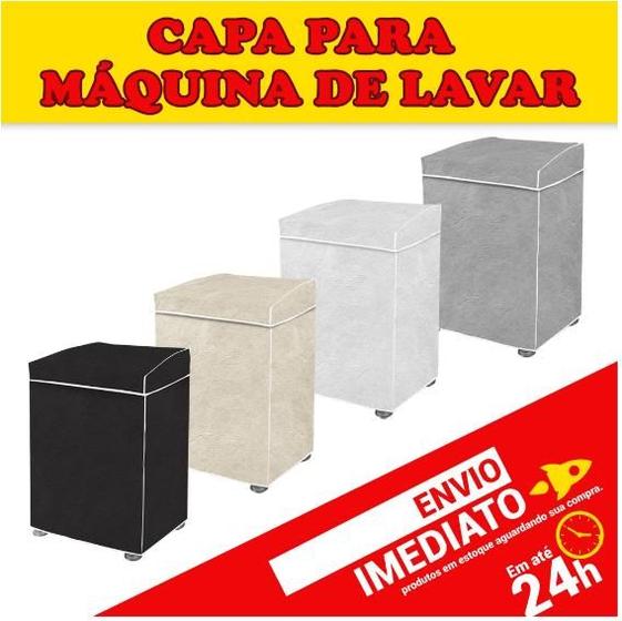 Imagem de Capa de Maquina de Lavar PVC Cinza C/Tampa G Universal