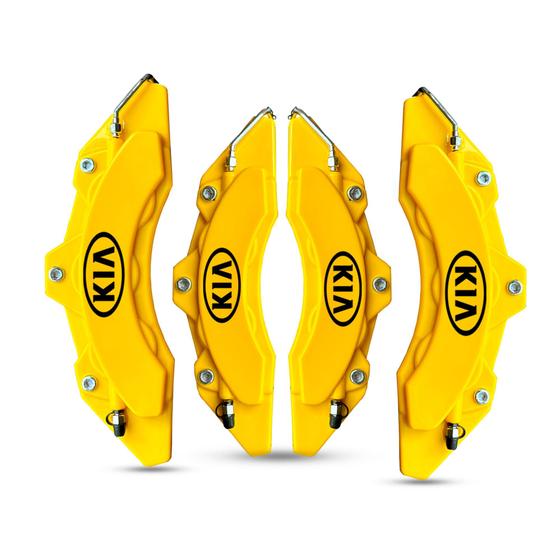 Imagem de Capa de Pinça de Freio Tuning KIA amarelo kit c/ 4 unid + cola