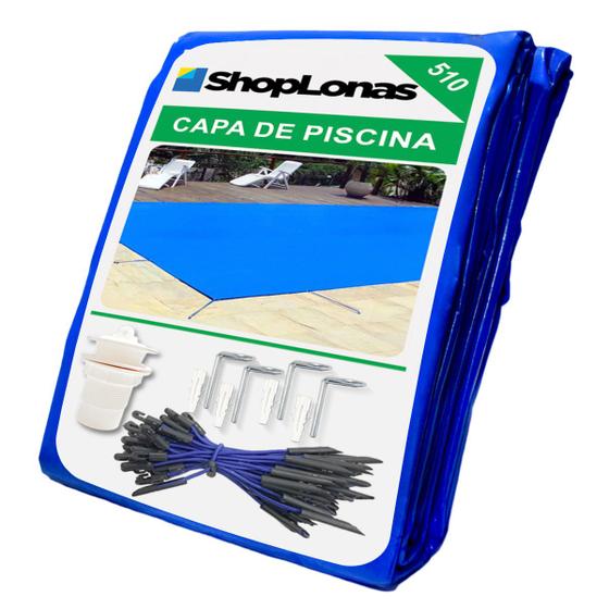 Imagem de Capa De Proteção Impermeável Para Piscina 510 Micras - 4,5x4,5 + Kit 1