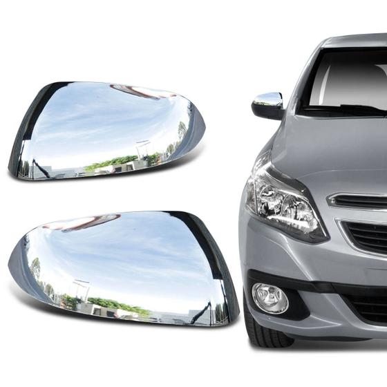 Imagem de Capa de Retrovisor Chevrolet Agile 2009 a 2014 Montana 2010 a 2018 Cromada Encaixe Sob Medida