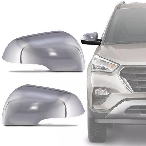 Imagem de Capa de Retrovisor Cromado Hyundai Creta 2017 18 19 20 21 Encaixe Sob Medida