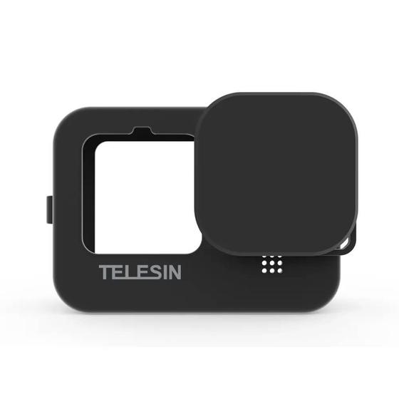 Imagem de Capa de Silicone para GoPro Hero 12 / 11 / 10 / 9 Black + Cordão + Tampa - Telesin