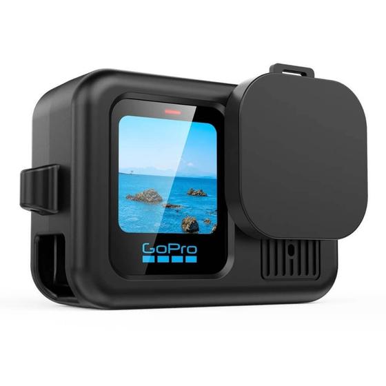 Imagem de Capa de Silicone para GoPro Hero 13 + Tampa para Lente + Películas Cor: Preto