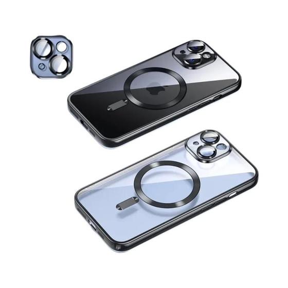 Imagem de Capa de Silicone Rosa Transparente com MagSafe para iPhone 15/14/13/12/11 Pro Max