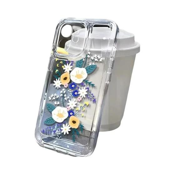 Imagem de Capa de Silicone Transparente com Design Floral para Samsung Galaxy A54, A53, A34, S23 Ultra, S22, A33, A52, A15 e A35