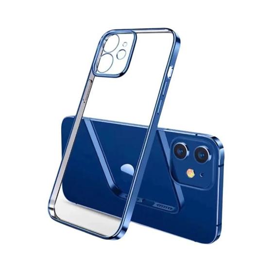 Imagem de Capa de Silicone Transparente para iPhone - Luxo e Proteção (11, 12, 13, 14, X, XR, XS Max, 8, 7 Plus)