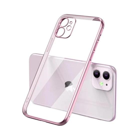 Imagem de Capa de Silicone Transparente para iPhone - Luxo e Proteção (11, 12, 13, 14, X, XR, XS Max, 8, 7 Plus)