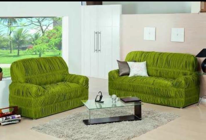 Imagem de Capa de Sofa 2 e 3 Lugares King Elasticada Malha Gel Verde