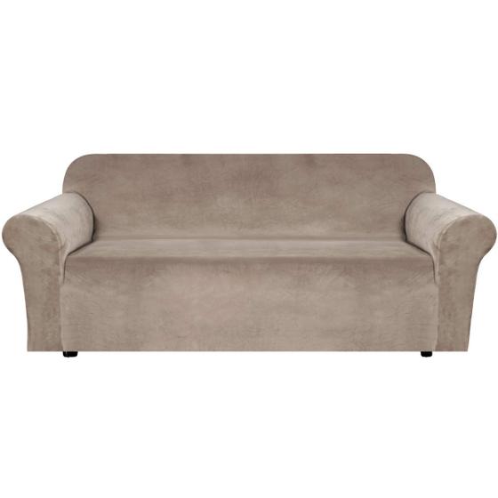 Imagem de Capa de Sofá H.VERSAILTEX Stretch Velvet Taupe - Para Sofás Extra Largos