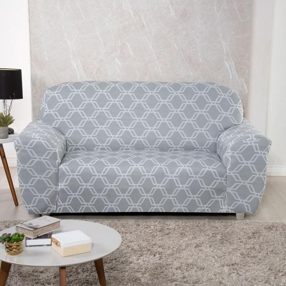 Imagem de Capa de Sofa Moderna 1 Lugar Geo em Tecido Colado Premium