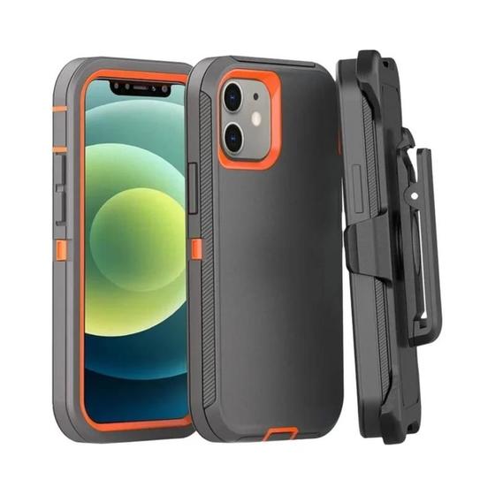 Imagem de Capa De Telefone Armadura Resistente Para iPhone 16 15 14 13 12 11 pro Max plus XS XR Com Clipe De