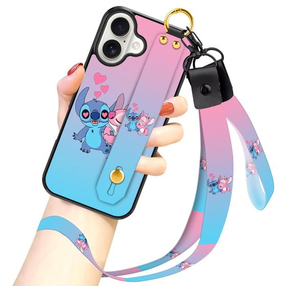 Imagem de Capa de Telefone Cuwana Cartoon para iPhone 16 Plus (2024) com Lanyard