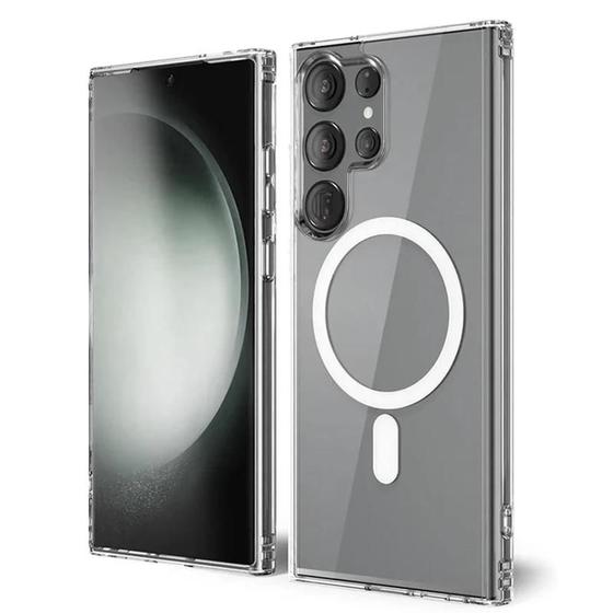 Imagem de Capa De Telefone Magnética Transparente Para Samsung Galaxy S24 Ultra S23 FE S22 plus À Prova De