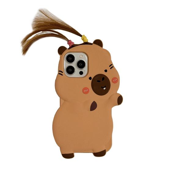 Imagem de Capa de telefone QokCoahn para iPhone 16 Pro Max Brown Capivara