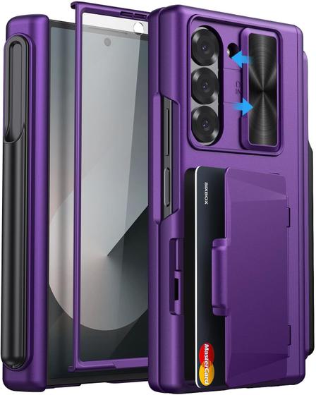 Imagem de Capa de telefone SIXBOX para Samsung Galaxy Z Fold 6 roxa escura